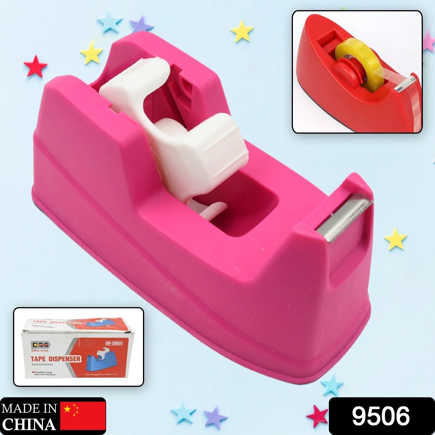9506 Plastic Tape Dispenser Cutter For Home Office Use Tape Dispenser For Stationary Tape Cutter Packaging Tape (1 Pc  631 Gm) 9506 Plastic Tape Dispenser Cutter For Home Office Use Tape Dispenser For Stationary Tape Cutter Packaging Tape (1 Pc  631 Gm)